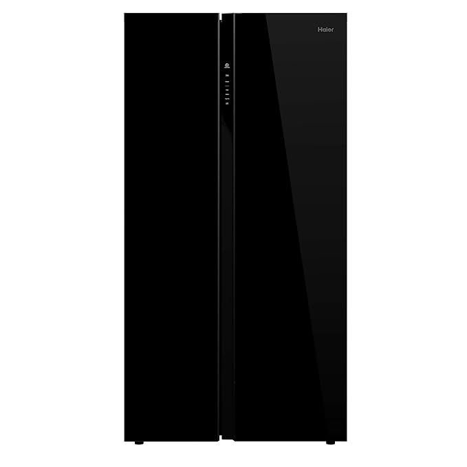 Haier 570 L Inverter Frost-Free Side-by-Side Refrigerator with Twin Inverter Technology (HRF-622KG, Black Glass)